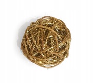 ZŁOTA PLECIONA KULKA Brokat Ażurowa na choinkę do Stroika Wianka śr. 6 cm