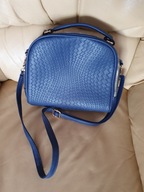 Torebka damska, granatowa z paskiem