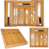 WKŁAD DO SZUFLADY DREWNIANY NA SZTUĆCE ORGANIZER