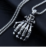 Wisior Talizman Dłoń Szkieletorek moto punk metal