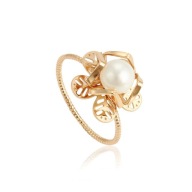 Pierścionek Zaręczynowy Złoty Roz. 12 Perła Swarovski PUDEŁKO na prezent