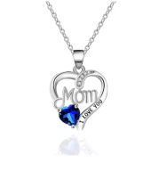 NASZYJNIK NA DZIEŃ MAMY CYRKONIA I LOVE YOU MOM MAMA PREZENT