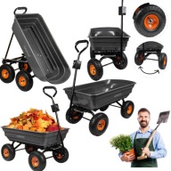 WÓZEK OGRODOWY WYWROTKA TACZKA PRZYCZEPKA 4 KOŁOWY DUŻY TRANSPORTOWY 300KG