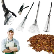 GRABIE OGRODOWE DO LIŚCI TRAWY METALOWE REGULOWANE RĄCZKA TELESKOPOWA 160CM