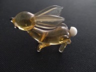 Piękny szklany królik, ręczna robota, szkło uranowe 3,4cm (A118)