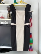 S F&F SUKIENKA CZERŃ BEŻ praca ołówkowa XL