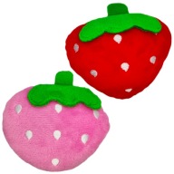 Zestaw ZABAWEK Dla Psa 2 PLUSZOWE Zabawki TRUSKAWKI Czerwona z PISZCZAŁKĄ