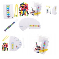 UKŁADANKA EDUKACYJNA MONTESSORI KOLOROWE KULKI DO NAUKA LICZENIA 66 EL HIT