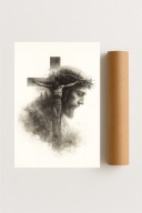 Plakat bez ramy 50x70cm Cierpienie i Ukojenie Jezus wiara duchowość obraz