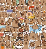 Zestaw 50 Naklejek z Kapibarą ozdoba - prezent