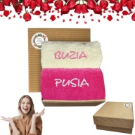 ŚMIESZNY PREZENT NA WALENTYNKI DZIEŃ KOBIET ZESTAW RĘCZNIKÓW Z HAFTEM