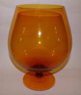 Sudety? Barbara? duży miodowy kielich, puchar miodowy, szkło Prl