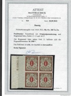 WM Gdańsk Fi.94 ** La -CZWÓRKA ZE ZŁOTYM NUMEREM -ATEST - 1740 zł