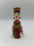 Marionetka z drewna wietnamska lalka wodna z mechanizmem pociągowym Vintage