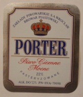 ETYKIETA - BROWAR PIASTOWSKI - WROCŁAW - PORTER Piwo Ciemne Mocne