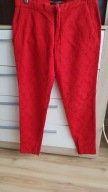 spodnie cygaretki czerwone ornament 38