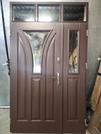 DRZWI Zewnętrzne Drewniane Sosnowe Dwuskrzydłowe Wejściowe 143x243cm