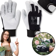 RĘKAWICE RĘKAWICZKKI ROBOCZE OGRODOWE SKÓRZANE DO RÓŻ MONTERSKIE 9 L