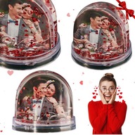 KULA ŚNIEŻNA Z TWOIM ZDJĘCIEM PERSONALIZOWANY PREZENT NA WALENTYNKI DLA PAR