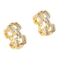 67966 KOLCZYKI 18K POZŁACANE 15/7 MM kółka z cyrkoniami