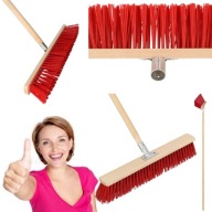 MIOTŁA SZCZOTKA ULICÓWKA PCV ZAMIATACZ ZMIOTKA Z DREWNIANYM TRZONEM