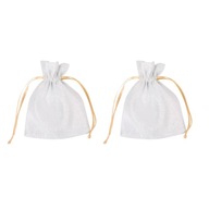 Torebki Dekoracyjne Błyszczące Zestaw 2 szt. Białe