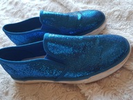 BUTY WSUWANE TENISÓWKI BROKATOWE j.NOWE 38