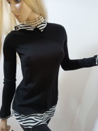 o__r__s__a__y dzianinowa bluzka z szyfonowym kołnierzykiem gothic XS