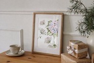 Obraz akwarelowy "Różowa hortensja"