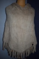 ELISABETA FRANCHI NOWA MARKOWA KAMIZELKA Z KAPTUREM SKÓRZANA Z KRÓLIKA _44