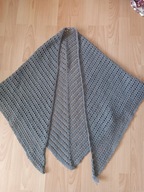 duża brązowa trójkątna chusta 130x210x130 ręcznie robiona idealny prezent