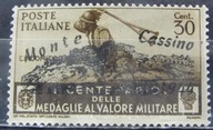 Włochy stary znaczek z nadrukiem Monte Cassino (9/42