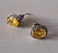 UROCZE KOLCZYKI CYTRYNOWE KAMIENIE SZTYFTY