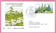 Niemcy 2002, FDC Bonn , las, park narod. GÓRY HARZ