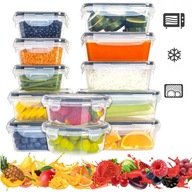 12 POJEMNIKÓW NA ŻYWNOŚĆ LUNCHBOX ŚNIADANIÓWKA DO MIKROFALI LODÓWKI BPAFREE