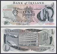 BNB - IRLANDIA PÓŁNOCNA 1 Funt 1967 A 209629 # P56 duży # RZADKI # UNC