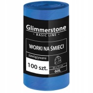 Worki Na Śmieci 60L 100 Szt Mocne Z Uszami Zawiązywane Niebieskie FINE