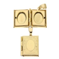 86393 Zawieszka stal chirurgiczna 316L pozłacana 18k sekretnik książka