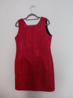 Czerwona elegancka błyszcząca sukienka ołówkowa mini plus size 48