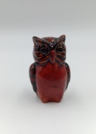 Sowa, sówka z ceramik ślicznie malowana szklane oczy vintage kolekcjonerska