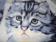 PIĘKNY DUZY GRUBY CIEPŁY KOC W KOTY 150 CM X 200 CM