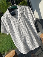 3 Koszula letnia BoohooMan biel czerń subtelne gwiazdki i groszki rozmiar L