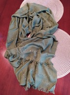 Damski Wiosenny Szalik Szal Zielony Cekiny