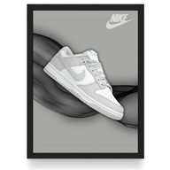 Plakat Nike Dunk "Grey Fog"/3D/ (Czarna/Biała Ramka)