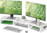 BONTEC Podwójny stojak na monitor BIAŁY!