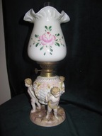 Dobra Cena [@fh]--Figuralna porcelanowa Lampa Naftowa XIXw