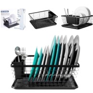 SUSZARKA OCIEKACZ NA SZTUĆCE DO NACZYŃ METALOWY CZARNY DUŻA 36 X 30CM