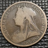 *WIELKA BRYTANIA [0229] *ONE 1 PENNY 1897 Victoria