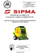 SIPMA PZ 1832 Prima - instrukcja obsługi, katalog części prasy (2013)