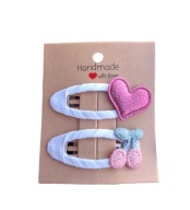 Spinki do włosów dla niemowląt dziewczynek serduszko wisienki2 szt.